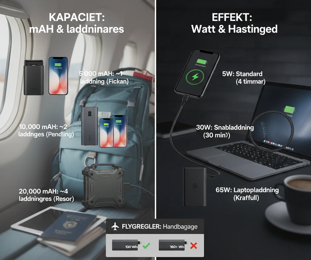 mAh, watt och flygregler: Allt du behöver veta innan du köper powerbank